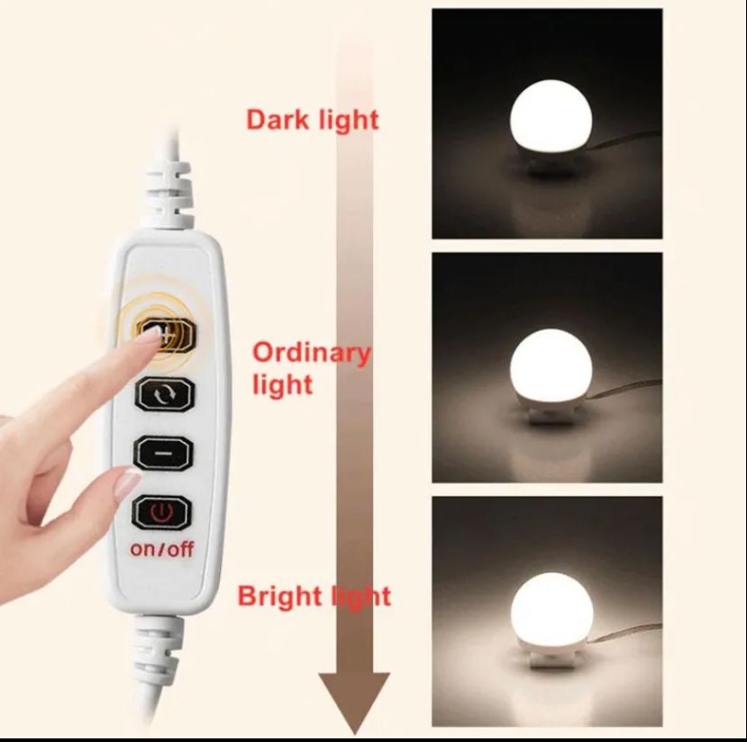 LED Light Paste Mirror Makeup Light Bulbs, Makeup Mirror Vanity Led 5v 2A Light Bulbs, Led Lamp USB Cosmetic Lighted Table