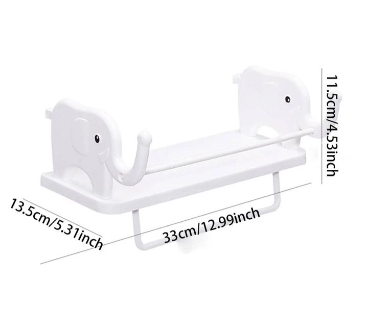 WALL MOUNTED ELEPHANT RACK WITH TOWEL HOLDER